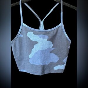 🆕 💙 NWOT OFFLINE by Aerie “The Hugger” Sports Bra in Blue Camo | Size Small